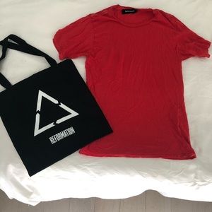 Reformation Tee with tote
